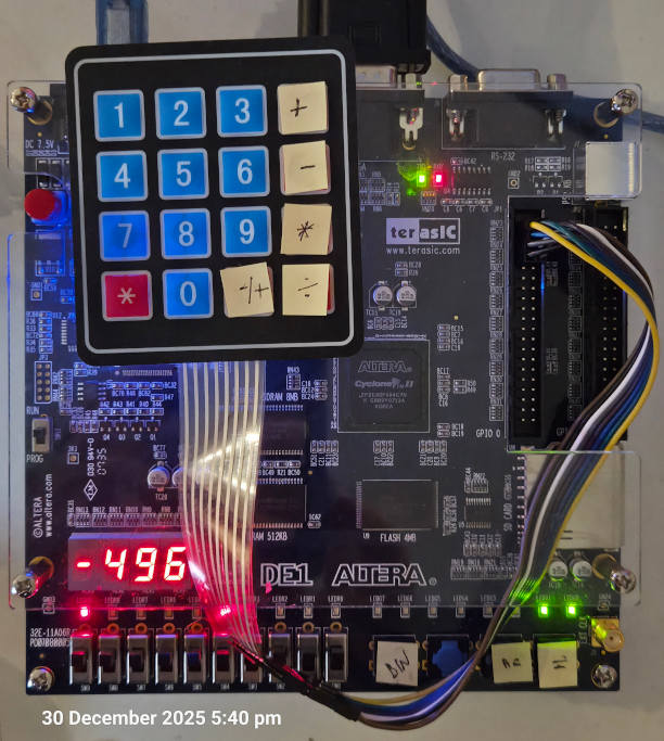 Finished Altera DE1 FPGA 2s Compliment Calculator